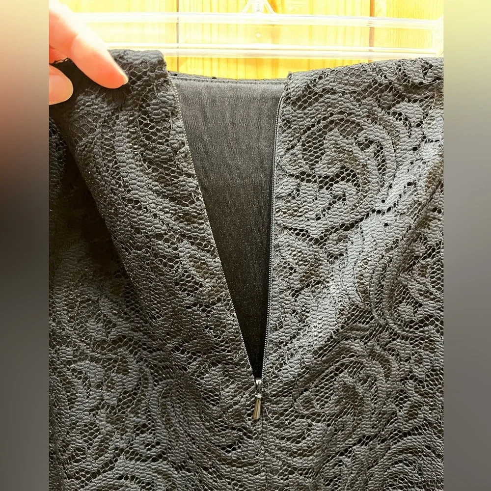 Cache Black Lace Pencil Skirt, 12